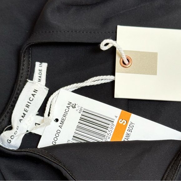 Good American Sz 1 / S bodysuit scuba modern tank black Thong Minimalist Classic - Picture 5 of 6